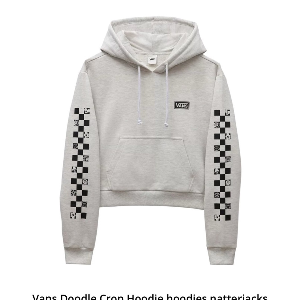 Vans Teal Blue Hoodie with Checkered Sleeves